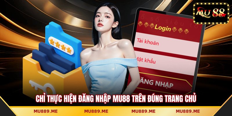 Chỉ thực hiện đăng nhập MU88 trên đúng trang chủ